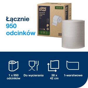 Czyściwo Tork włókninowe do zabrudzeń przemysłowych, szare, 1w 361m, system W1