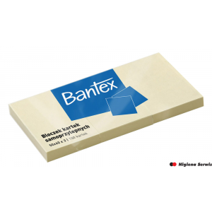 Bloczek samoprzylepne 50x40mm x 3, 100 kartek, żółty BANTEX 400086386