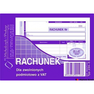 234-5 Rachunek MICHALCZYK&PROKOP A6 80 kartek poziom(o+k)