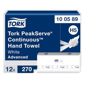 Ręcznik papierowy Tork składany ZZ PeakServe, 1 warstwa, kolor biały, 3240 szt./kart, system H5