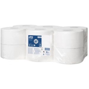 Papier toaletowy Tork mini jumbo, 1 warstwa. kolor biały, makulatura, 240m, 12 rolek/op. system T2