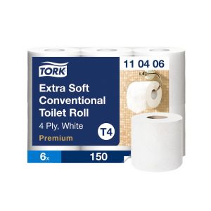 Papier toaletowy Tork Premium ekstra soft, 4 warstwy, kolor biały, celuloza, 19m, 42 rolki/op, system T4