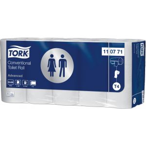 Papier toaletowy Tork Advanced. 2 warstwy, kolor biały, makulatura, 48m. 30 rolek/op, system T4