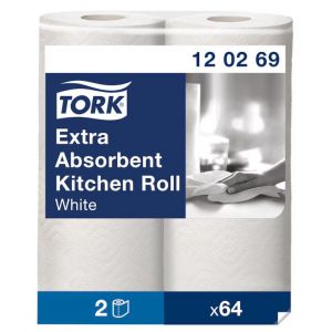 Ręczniki kuchenne Tork, 2 warstwy, kolor biały, celuloza, długość 15,36 m, 24 rolki/op