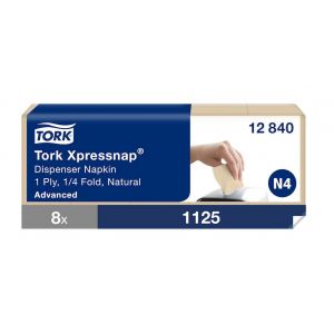 Serwetki dyspenserowe Tork Xpressnap naturalne serwetki dyspenserowe, składane w 1/4 8op x 1125, system N4.