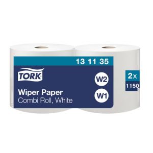 Czyściwo Tork wielozadaniowe do lekkich zabrudzeń białe celuloza+makulatura, 1w 460m. 2 role/op, system W1/W2