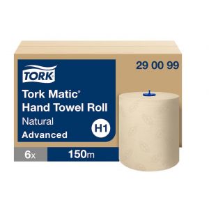 Ręcznik w roli Tork Matic System H1, 2 warstwy, kolor naturalny, produkty wykonane w 100% z włókien pochodzących z recyklingu, długość 150m, 6 rolek/op, system H1