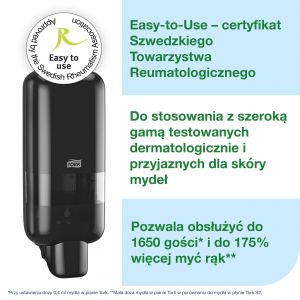 Dozownik Tork do mydła i dezynfekcji 1l. kolor czarny, system S4