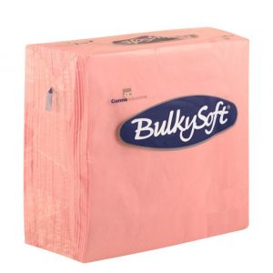 Serwetki papierowe BulkySoft dwuwarstwowe 33x33 składane 1/4, kolor różowy A'50