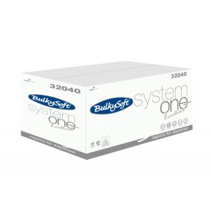 Serwetki papierowe BulkySoft dyspenserowe, 2 warstwy, kolor biały, celuloza, wymiar 21,5x16 cm, 4000 szt.