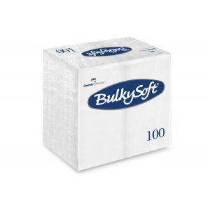 Serwetki papierowe BulkySoft dwuwarstwowe 40x40 składane 1/8, kolor biały A'100