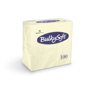 Serwetki papierowe BulkySoft dwuwarstwowe 40x40, składane 1/4, kolor kremowy A'100