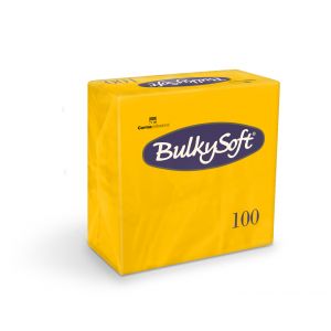 Serwetki papierowe BulkySoft dwuwarstwowe 40x40 składane 1/4, kolor żółty słoneczny A'100