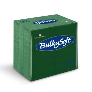 Serwetki papierowe BulkySoft dwuwarstwowe 40x40, składane 1/8, kolor zielony A'100