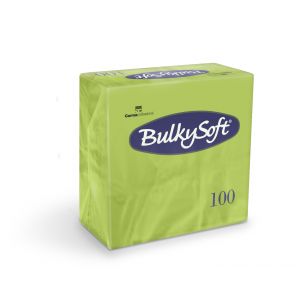 Serwetki papierowe BulkySoft dwuwarstwowe 40x40, składane 1/4, kolor kiwi A'100
