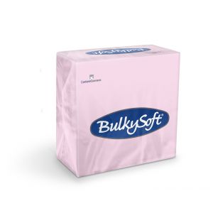 Serwetki papierowe BulkySoft dwuwarstwowe 33x33 składane 1/4, kolor różowy A'100