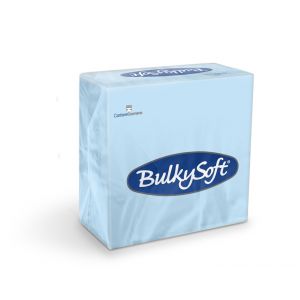 Serwetki papierowe BulkySoft dwuwarstwowe 33x33, składane 1/4  kolor błękitny A'100