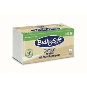 BulkySoft COMFORT DE-INKED serwetki 1w. 30 x 30 (1/4) kolor biały
