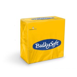 Serwetki papierowe BulkySoft dwuwarstwowe 33x33 składane 1/4, kolor żółty słoneczny A'100