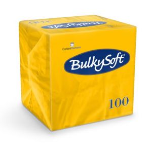 Serwetki papierowe BulkySoft dwuwarstwowe 24x24 składane 1/4, kolor żółty słoneczny A'100