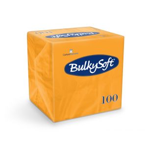 Serwetki papierowe BulkySoft dwuwarstwowe 24x24 składane 1/4, kolor pomarańczowy A'100