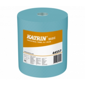 Czyściwo papierowe Katrin Basic XL 2 Blue, 2 warstwy, kolor niebieski, makulatura, długość 190m, 2 rolki/op.