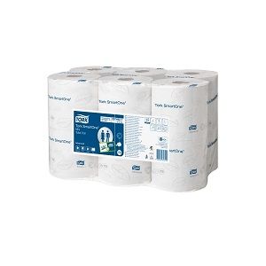 Papier toaletowy Tork SmartOne mini jumbo, 2 warstwy, kolor biały, makulatura z celulozą, 111m, 12 rolek/op, system T9