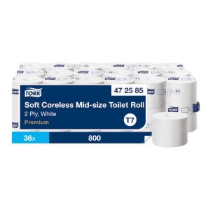 Tork Mid-size papier toaletowy biały celuloza bez gilzy, 2w, system T7.