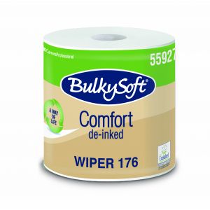 Czyściwo papierowe BulkySoft Comfort De-inked, 2 warstwy, kolor biały, celuloza z recyklingu, długość roli 176m. 1 rola/op.