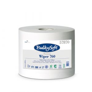 Czyściwo papierowe BulkySoft Premium, 2 warstwy, kolor biały, celuloza, długość 760m, idealne do szyb, 1 rola/op.