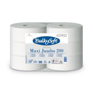 Papier toaletowy centralnego dozowania BulkySoft, 2 warstwy, kolor biały, celuloza, długość roli 200m. 6 rolek/op