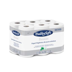 Papier toaletowy BulkySoft Premium, 2 warstwy, kolor biały, celuloza, długość 24m, 12 rolek/op.