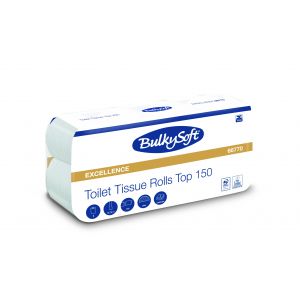 Papier toaletowy BulkySoft Excellence, 3 warstwy, kolor biały, celuloza, długość 15,5m, 8 rolek/op
