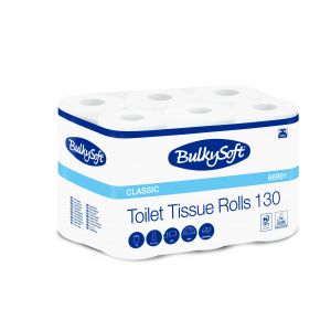 Papier toaletowy BulkySoft Classic, 2 warstwy, kolor biały, celuloza, długość 14,3m, 12 rolek/op