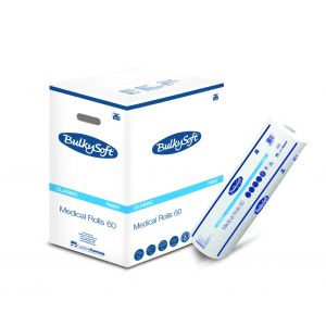 Podkłady medyczne BulkySoft Classic, 2 warstwy, kolor biały, celuloza, wymiar 60cmx65m.