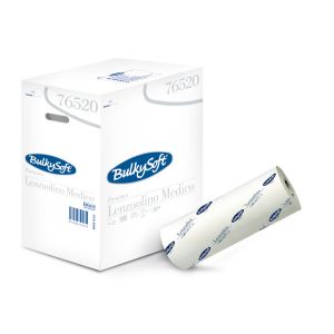 Podkład medyczny BulkySoft Premium 2w. 60cm x 80m, kolor biały, 100% celuloza