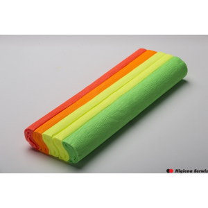 Bibuła marszczona, 25x200 cm, 5 rolek, jasnoczerwony fluorescencyjny, Happy Color HA 3640 2520-224