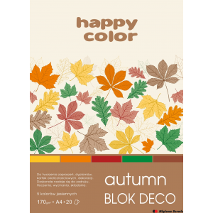 Blok Deco Forest 170 g/m2, A4, 20 ark., 5 kolorów, Happy Color HA 3817 2030-130