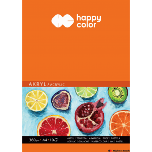 Blok do akrylu, Art., A4, 10 ark, 360g, Happy Color HA 7836 2030-A10