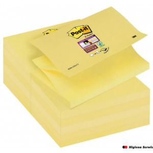 Bloczek samoprzylepny POST-IT_ Super sticky Z-Notes (R350-12SS-CY), 127x76mm, 1x90 kart., żółty