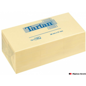 Bloczek TARTAN żółte 38x51 (12) 05138 3M POST-IT