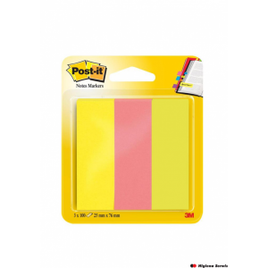 Zakładki indeksujące POST-IT (671/3), papier, 26x76mm, 3x100 kart., mix kolorów