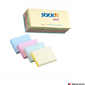 Bloczki STICKN 38x51mm mix pastelowy 12bloczków x 100 kartek 21531