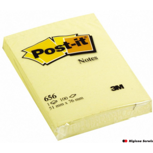 Bloczek samoprzylepny POST-IT_ (656), 51x76mm, 1x100 kart., żółty