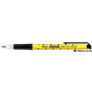 Długopis w gwiazdki AUTOMAT SUNNY z końcówką 0,7mm,  czarny TO-060 Toma