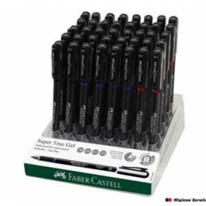 Dysplay długopisów żelowych SUPER TRUE GEL 0,5mm (40) FC549005 (20xniebieski, 10xczarny, 10xczerwony)