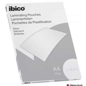 Folia do laminacji IBICO, A4, 80mic., przezroczysta, połysk,  100 szt., LIGHT 627308