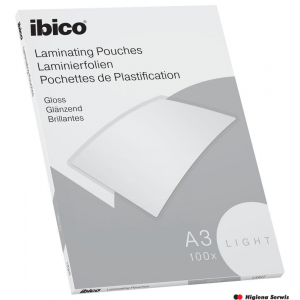 Folia do laminacji IBICO, A3, przezroczysta, 80mic., połysk,  100 szt., LIGHT 627311