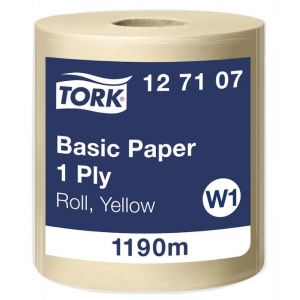 Czyściwo Tork papierowe do podstawowych zadań, żółte makulatura, 1w 1190m, system W1