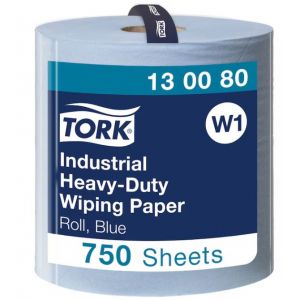 Czyściwo Tork papierowe do trudnych zabrudzeń przemysłowych, niebieskie celuloza, 3w 255m, system W1